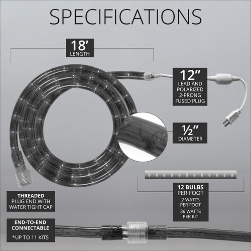 Clear Rope Light, 18 ft