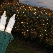 Commercial 4' 6' Mini Clear Mini Christmas Net Lights, 150 Lights on Green Wire