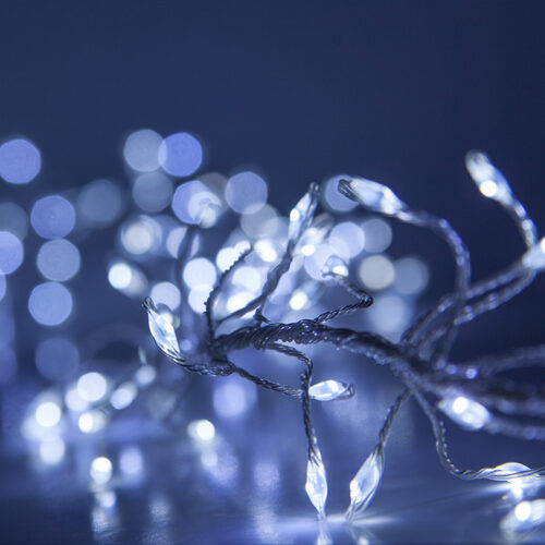 Cool White LED Fairy Lights, Silver Wire