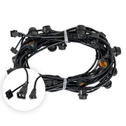 E26 - Medium Light Patio Stringer, Length, 10 Amp SJTW Black Wire