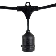 E26 - Medium Light Patio Stringer with Drops, Length, 10 Amp SJTW Black Wire