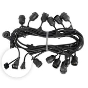 E26 - Medium Light Patio Stringer with Drops, Length, 10 Amp SJTW Black Wire