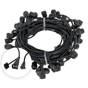 E26 - Medium Light Patio Stringer with Drops, Length, 10 Amp SJTW Black Wire
