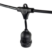 E26 - Medium Light Patio Stringer with Drops, Length, 10 Amp SJTW Black Wire