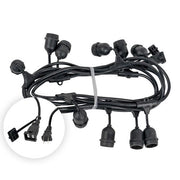 E26 - Medium Light Patio Stringer with Drops, Length, 10 Amp SJTW Black Wire