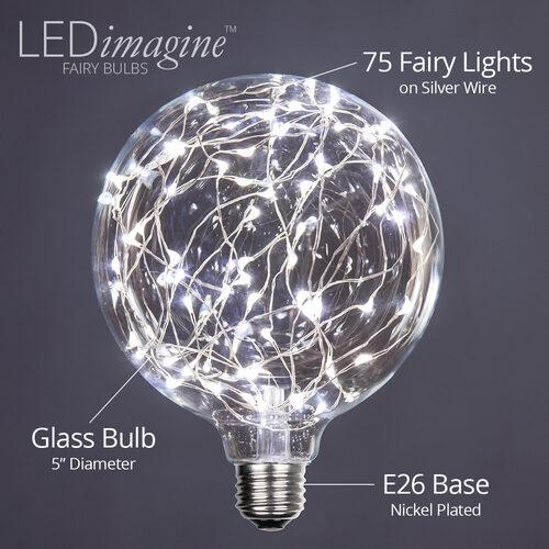 G125 Cool White LEDimagineTM Fairy Light Bulbs