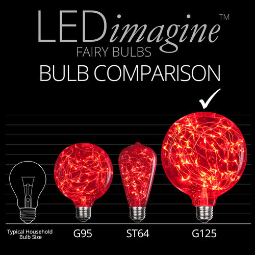 G125 Red LEDimagineTM Fairy Light Bulbs