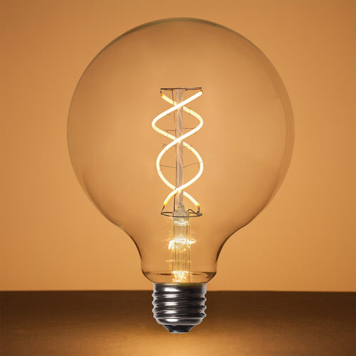 G125 Transparent Glass Warm White FlexFilament Globe Light LED Edison Bulbs