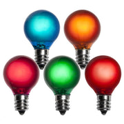 G30 Multicolor Satin Globe Lights, E12 - Candelabra Base