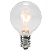 G40 Clear Transparent Globe Lights, E12 - Candelabra Base