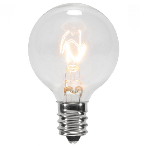 G40 Clear Transparent Globe Lights, E12 - Candelabra Base