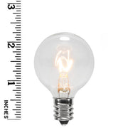 G40 Clear Transparent Globe Lights, E12 - Candelabra Base
