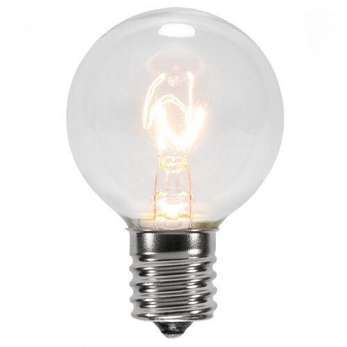 G40 Clear Transparent Globe Lights, E17 - Intermediate Base