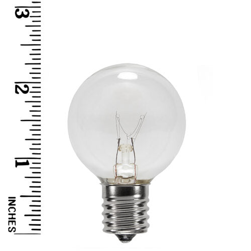 G40 Clear Transparent Globe Lights, E17 - Intermediate Base
