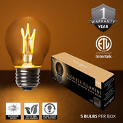 G45 Antiqued Glass Warm White FlexFilament Globe Light LED Edison Bulbs