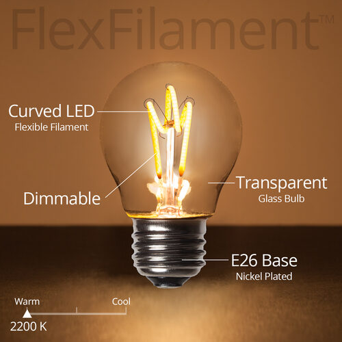 G45 Transparent Glass Warm White FlexFilament Globe Light LED Edison Bulbs