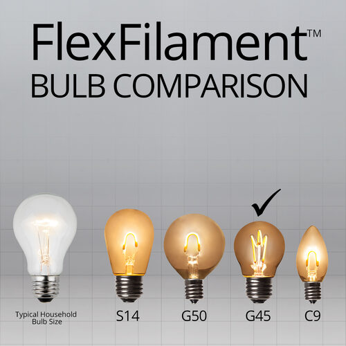G45 Transparent Glass Warm White FlexFilament Globe Light LED Edison Bulbs