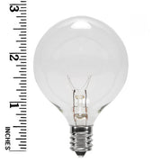 G50 Clear Transparent Globe Lights, E12 - Candelabra Base