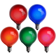 G50 Multicolor Satin Globe Lights, E12 - Candelabra Base