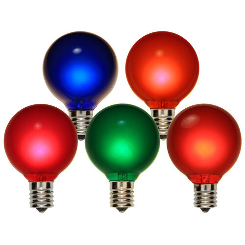 G50 Multicolor Satin Globe Lights, E17 - Intermediate Base