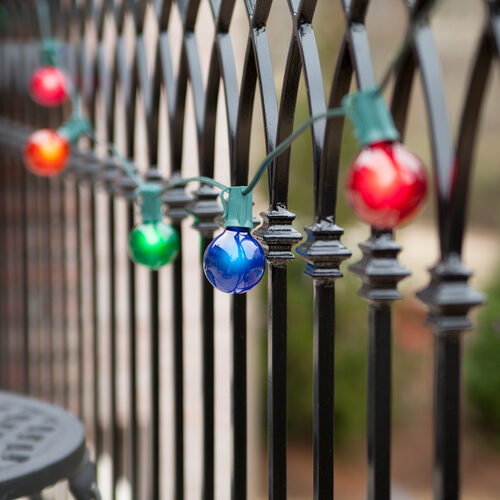 G50 Multicolor Satin Globe Lights, E17 - Intermediate Base