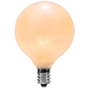 G50 Pearl White Triple Dipped Transparent Globe Lights, E12 - Candelabra Base