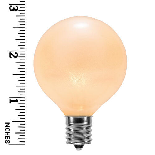 G50 Pearl White Triple Dipped Transparent Globe Lights, E17 - Intermediate Base