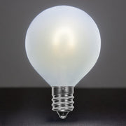 G50 Satin Glass Cool White FlexFilament Globe Light LED Edison Bulbs, E12 - Candelabra Base