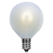 G50 Satin Glass Cool White FlexFilament Globe Light LED Edison Bulbs, E12 - Candelabra Base