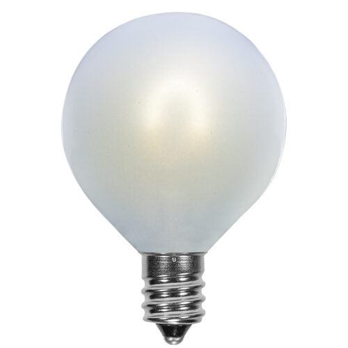 G50 Satin Glass Cool White FlexFilament Globe Light LED Edison Bulbs, E12 - Candelabra Base