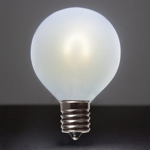 G50 Satin Glass Cool White FlexFilament Globe Light LED Edison Bulbs, E17 - Intermediate Base