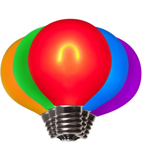G50 Satin Glass Multicolor FlexFilament Globe Light LED Edison Bulbs, E17 - Intermediate Base