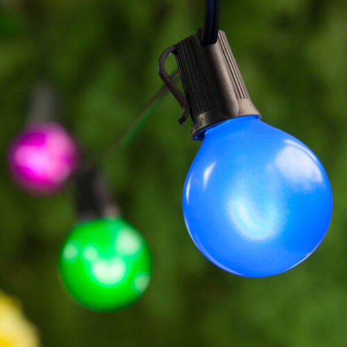 G50 Satin Glass Multicolor FlexFilament Globe Light LED Edison Bulbs, E17 - Intermediate Base