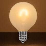 G50 Satin Glass Warm White FlexFilament Globe Light LED Edison Bulbs, E12 - Candelabra Base