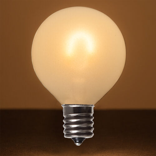 G50 Satin Glass Warm White FlexFilament Globe Light LED Edison Bulbs, E17 - Intermediate Base