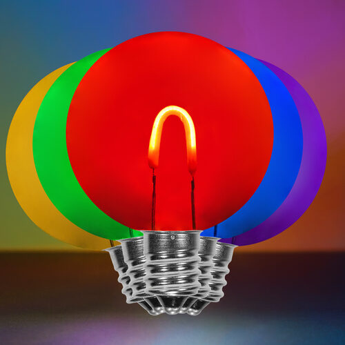 G50 Shatterproof Multicolor FlexFilament TM Globe Light LED Edison Bulbs, E12 Base