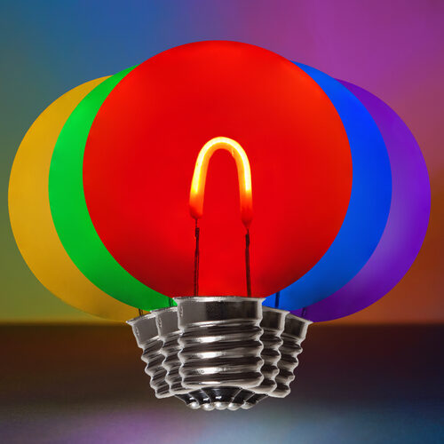 G50 Shatterproof Multicolor FlexFilament TM Globe Light LED Edison Bulbs, E17 Base