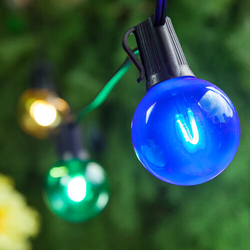 G50 Transparent Acrylic Multicolor FlexFilament Globe Light LED Edison Bulbs, E12 - Candelabra Base