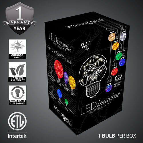 G50 Warm White LEDimagineTM Fairy Light Bulbs, E26 - Medium Base