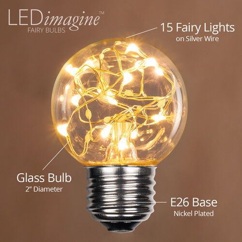 G50 Warm White LEDimagineTM Fairy Light Bulbs, E26 - Medium Base