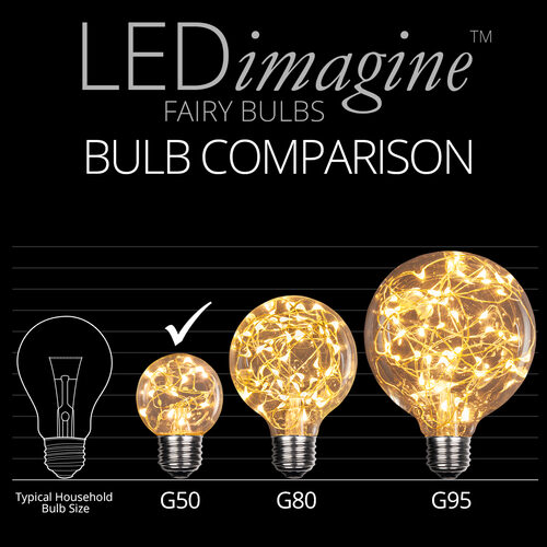 G50 Warm White LEDimagineTM Fairy Light Bulbs, E26 - Medium Base
