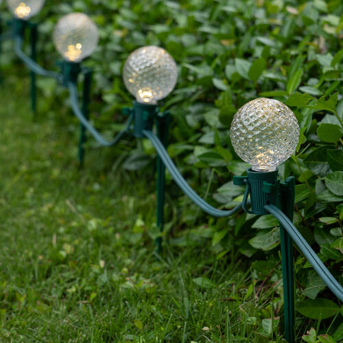 G50 Warm White OptiCore Garden LED Pathway Lights, 25 Lights, 7.5 Inch Stakes, 25'