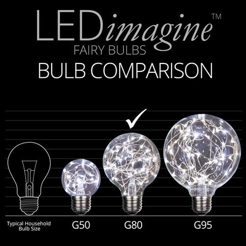 G80 Cool White LEDimagineTM Fairy Light Bulbs
