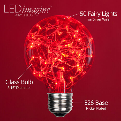 G80 Red LEDimagineTM Fairy Light Bulbs