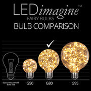 G80 Warm White LEDimagineTM Fairy Light Bulbs