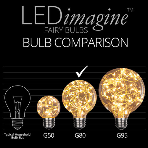 G80 Warm White LEDimagineTM Fairy Light Bulbs