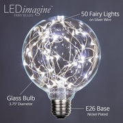 G95 Cool White LEDimagineTM Fairy Light Bulbs