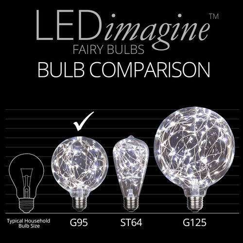 G95 Cool White LEDimagineTM Fairy Light Bulbs