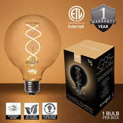 G95 Transparent Glass Warm White FlexFilament Globe Light LED Edison Bulbs