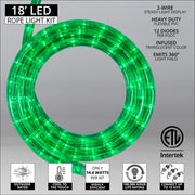 Green LED Rope Light, 18 ft